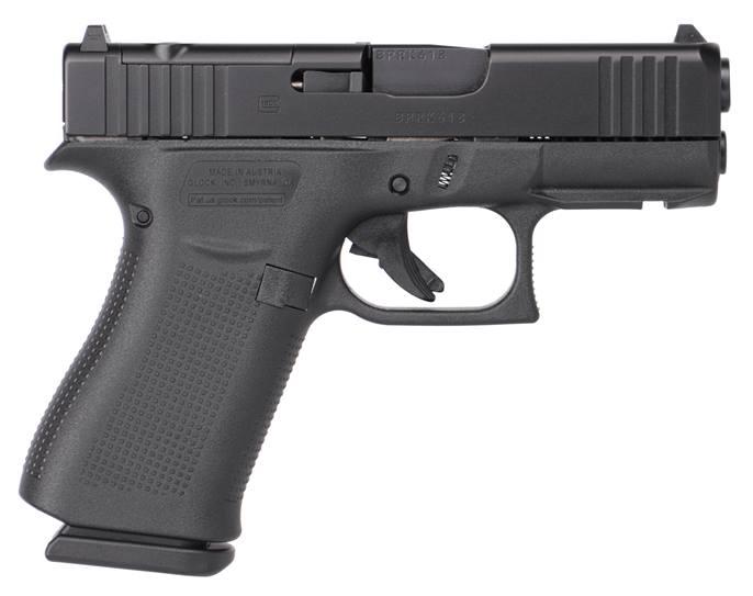 Glock 43X MOS Pistol UX4350203FRMOS, 9mm, 3.39", Black Synthetic Grips, Black Finish, Fixed Sights, 15 Rds