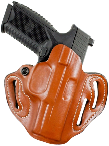 DeSantis Gunhide Speed Scabbard OWB Tan Leather Belt Slide Fits Springfield Prodigy w/wo Red Dot Fits 5" Barrel Left Hand 002TB8WZ0