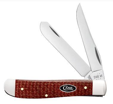 Case KnivesSmooth Dark Red Burlap Micarta CS Mini Trapper (12271)