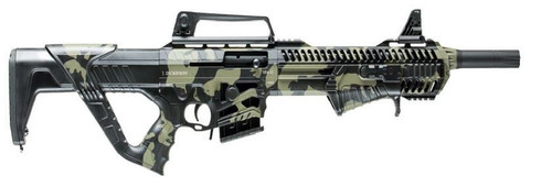 Dickinson Ermox Hybrid 12 Ga, 18.5" Barrel, Breacher Choke, Hard Case, Green/Black Camo, 2x5rd Mags