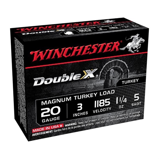 Winchester Ammunition Double X Magnum Turkey, 20 Gauge, 3", #5, 1.25oz., Shotshell, 10 Round Box X203XCT5