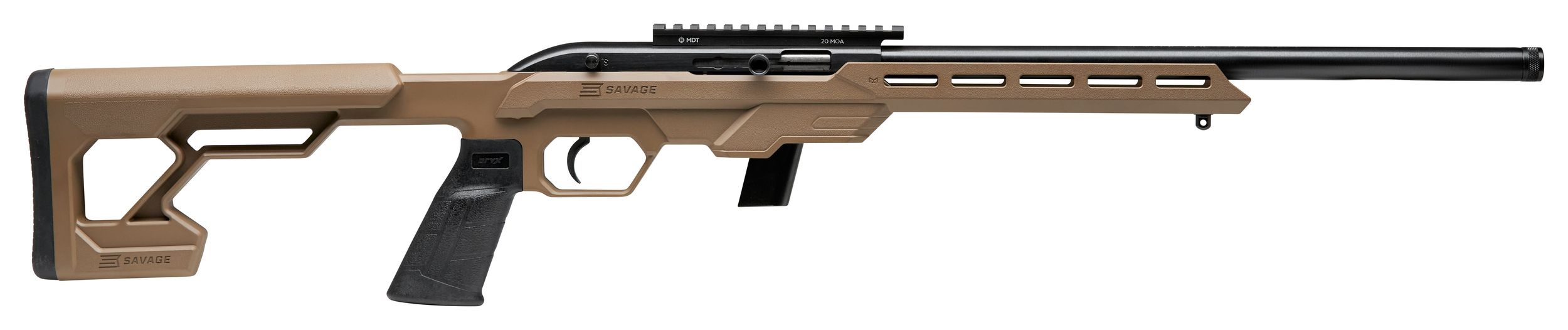 Savage 64 Precision Semi-Auto Rifle 45124, 22LR, 16.5", FDE Synthetic Chassis Stock, 10 Rds
