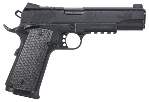 Girsan MC1911S Influencer, 1911, Semi-Automatic, Metal Frame Pistol, Full-Size, 10MM, 5" Barrel, Optics Ready Slide, Steel, Camo Finish, Black, Composite Grips, 3-Dot Sights, Ambidextrous Safety, 9 Rounds, 1 Magazine 391158