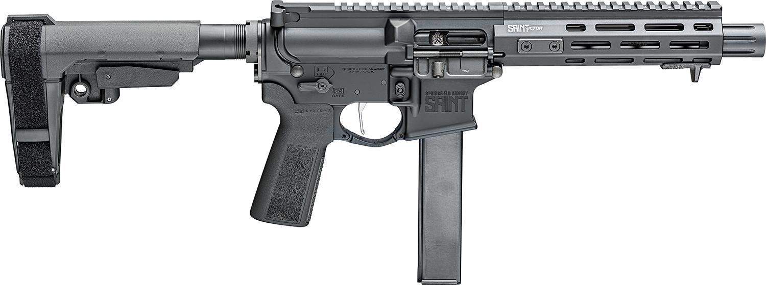 Springfield Saint Victor Semi-Auto Pistol STV98509B, 9mm, 8.5", SBA3 Brace, Black Finish, 32 Rds