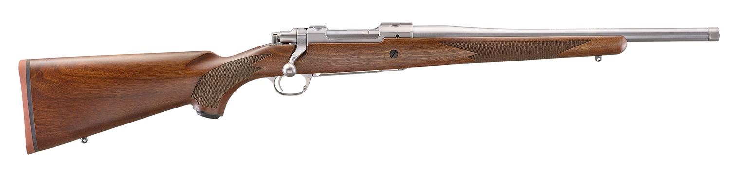 Ruger M77 Hawkeye Hunter Bolt Action Rifle 67104, 308 Win, 16.6 in, American Walnut Stock, Stainless Satin Threaded Barrel, 4+1
