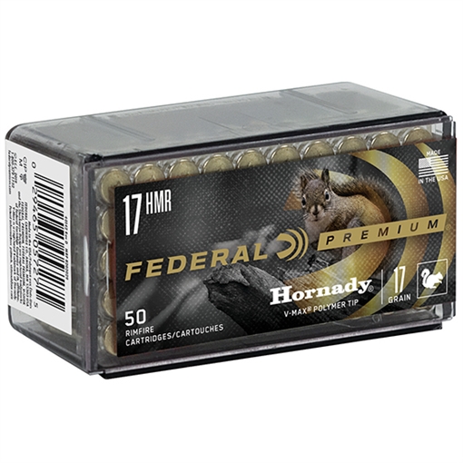 Federal Premium Varmint & Predator 17HMR 17gr Hornady V-Max 50 Per Box/60 Case P771
