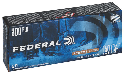 Federal Power-Shok .300 Blackout, 150gr, Jacketed Soft Point (JSP), 20rd Box