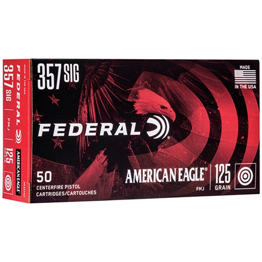 Federal American Eagle, 357SIG, 125 Grain, Full Metal Jacket, 50 Round Box AE357S2