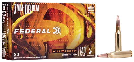 Federal Federal Fusion Rifle Ammo 7mm-08 Rem 140 gr. Fusion Soft Point 20 rd. F708FS1