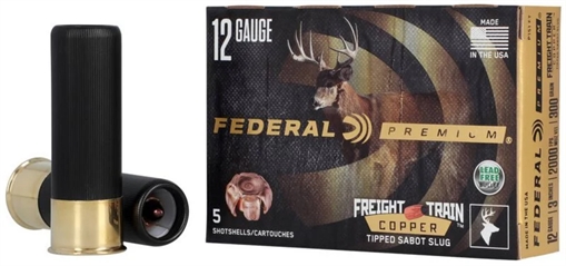 FEDERAL PREMIUM FREIGHT TRAIN COPPER SABOT SLUG AMO 12GA 3IN 300GR 5RD (10 BOX CASE) P151 FT P151FT