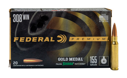 Federal Sierra Matchking .308 Win, 155gr, Hollow Point Boat-Tail, 20rd Box