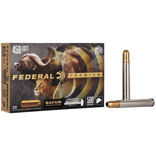 Federal Premium Cape-Shok Rifle Ammunition .458 Lott 500 gr TBSS 2300 fps - 20/ct P458LT2
