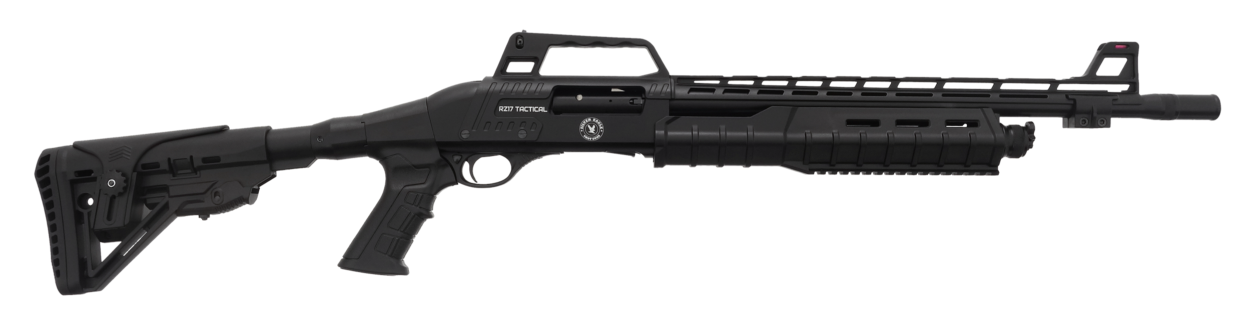 Silver Eagle RZ17 Tactical Pump Shotgun RZ17TAC, 12 Gauge, 18.50", 3" Chmbr, Black Fixed Adjustable Length & Comb Stock, 4 Rds