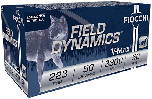 Fiocchi Field Dynamics 223Rem 50gr V-Max 20 Per Box/10 Case 223HVA20