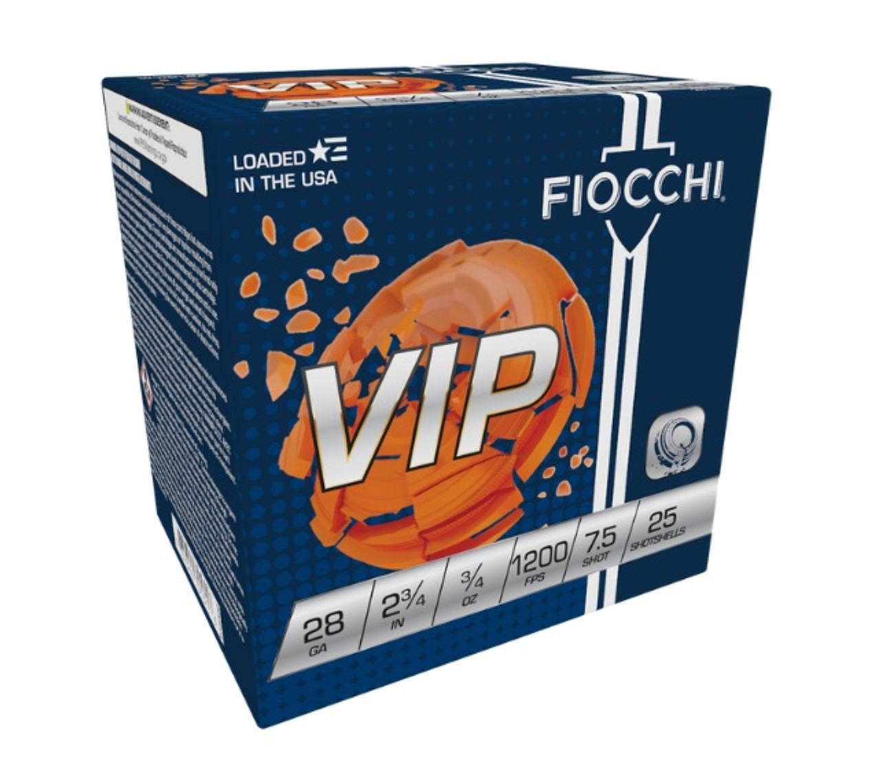 Fiocchi VIP Target 28ga 2 3/4″ #7.5 Shot 250rd case