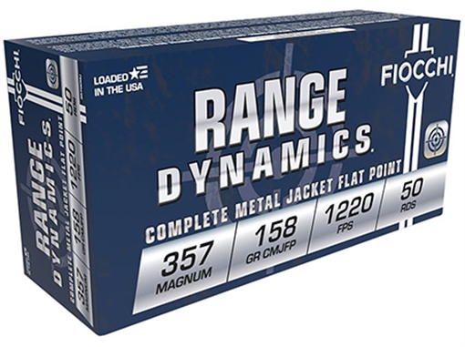 Fiocchi Range Dynamics 357Mag 158gr Copper Metal Jacket Flat Point 50 Per Box/20 Case 357GCMJ