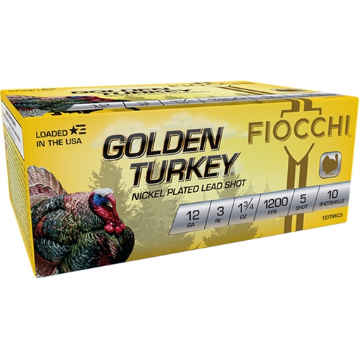 FIOCCHI GOLDEN TURKEY AMO 12GA 3 IN 1 3/4 OZ #5 1325FPS 10-RD ( 10 BOXES PER CASE ) 123TRKC5