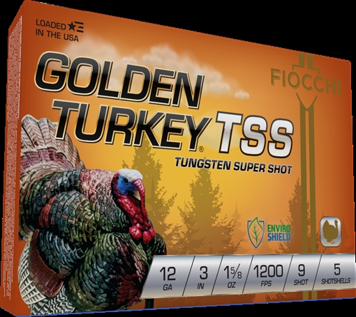 FIOCCHI GOLDEN TURKEY TSS AMO 12GA 3 IN 1 5/8 OZ #9 1200 FPS 5RD ( 10 BOXES PER CASE ) 123TSS9