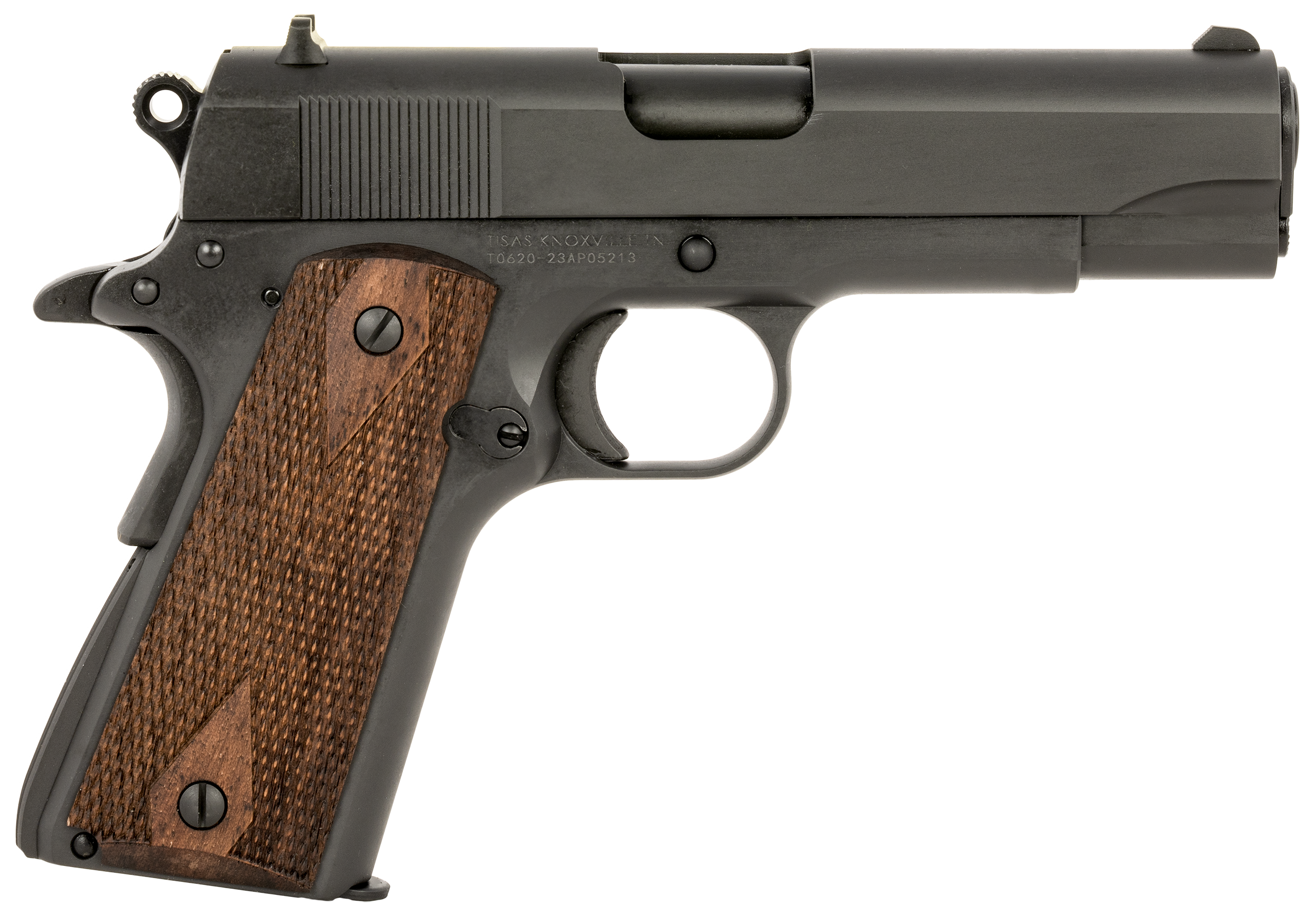 Tisas 1911 A1 Tank Commander Pistol 10100114, 45 ACP, 4.25in, Turkish Walnut Grips, Manganese Phosphate Coated Finish, 7 Rds