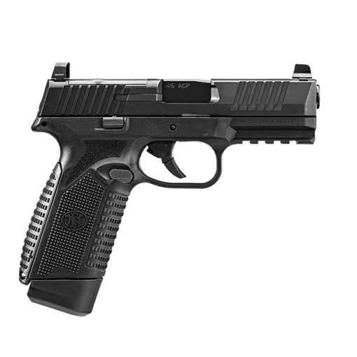 FN 545 MRD Full Size 45 ACP 10+1 4.10" Black Target Crown Steel Barrel, Black PVD Optic Cut/Serrated Steel Slide & Polymer Frame w/Picatinny Rail, Ambidextrous 66101389