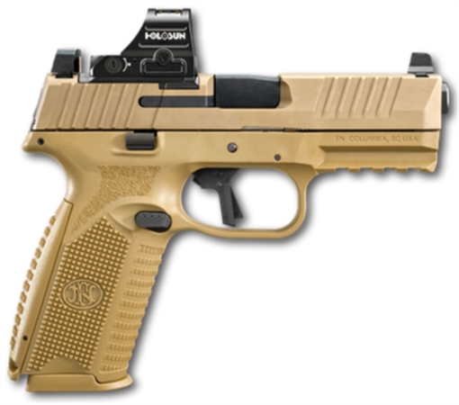 FN America 509 MRD, Striker Fired, Semi-automatic, Polymer Frame Pistol, Mid-Size, 9MM, 4" Barrel, Matte Finish, Black, Inlcudes Holosun 407C Red Dot Sight, Non-Manual Safety, Optic Height Sights, 17 Rounds, 2 Magazines 66-101927 66101927