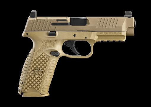 FN America 509 MRD, Striker Fired, Semi-automatic, Polymer Framed Pistol, Full Size, 9MM, 4.5" Barrel, Matte Finish, Flat Dark Earth, Optics Ready Slide, Suppressor Height Adjustable Sights, 17 Rounds, 2 Magazines 66-100722 66100722