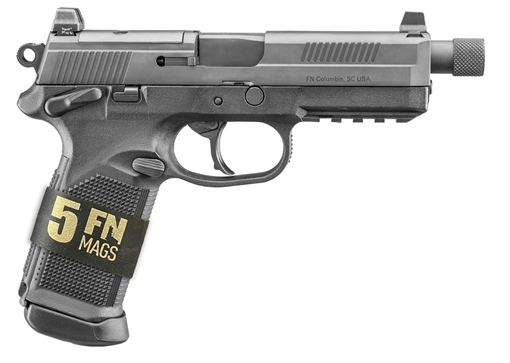 FN FNX-45 Tactical Handgun Bundle .45 ACP 15rd Magazines (5) 5.3" .578x28 Threaded Barrel Black 66-101632 66101632