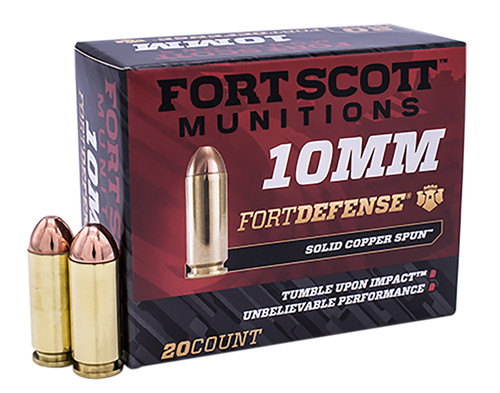 Fort Scott Munitions TUI 10mm Auto, 124gr, Solid Copper Spun, 20rd Box