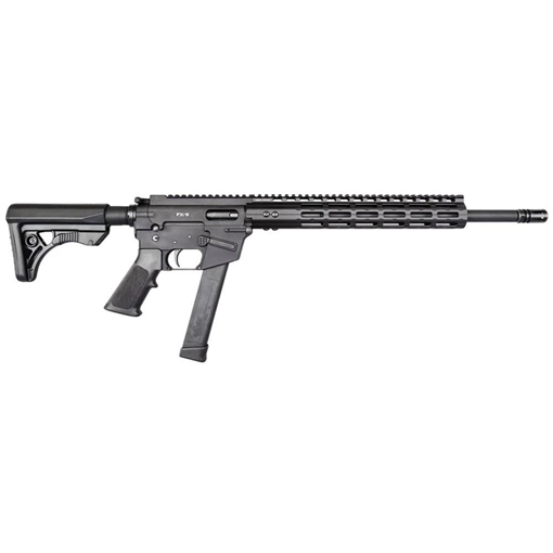 Freedom Ordnance FX9, Semi-automatic, AR, 9MM, 16" Barrel, Aluminum Frame, Matte Finish, Black, Plastic Grip, Manual Safety, Adjustable Stock, M-LOK Free Float Handguard, Uses Glock Style Magazines, 32 Rounds, 1 Magazine FX9R16