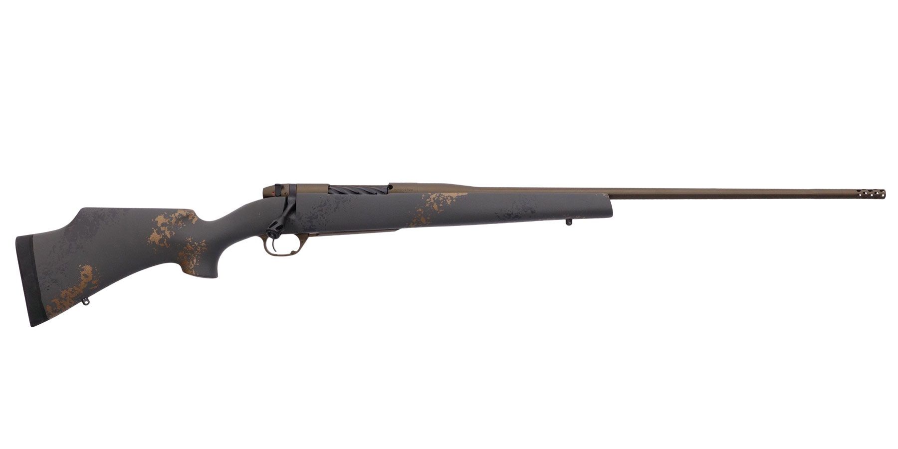 Weatherby Mark V Camilla Ultra Light Rifle MCU03N25CMR4B, 25 Creedmoor, 22", Black W/smoke and Gold Sponge Stock, 4 Rds