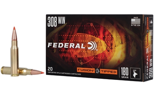 Federal Fusion, 308 Winchester, 180 Grain, Fusion Polymer Tip, 20 Round Box F308TFS3