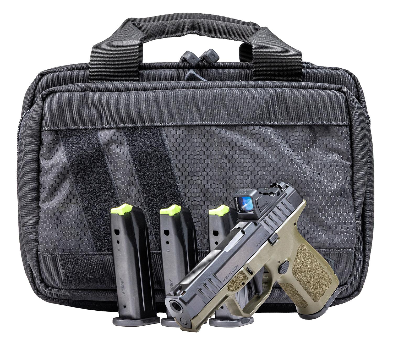 Rost Martin RM1C Pistol Bundle RM1CODGOSPSPL, 9mm, 4", Textured OD Green Grip, w/Viridian RDS & Range Bag, 17 Rds