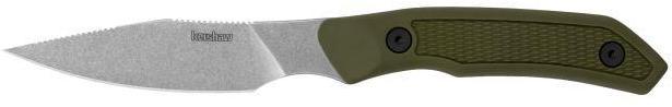 Kershaw Deschutes Caper Fixed Blade Knife, Plain Satin Blade, Green Handle (1882)