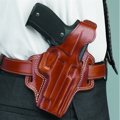 Galco Fletch OWB Black Leather Belt Slide Fits Ruger GP100 Fits S&W L Frame Right Hand FL104B