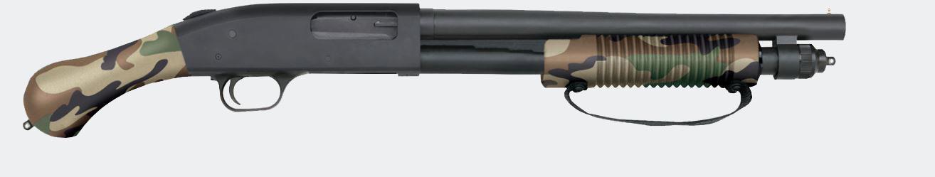 Mossberg 590 Shockwave Pump Action Shotgun 50634, 12 Gauge, 14", 3" Chmbr, Raptor Birdshead Grip, Camo Finish