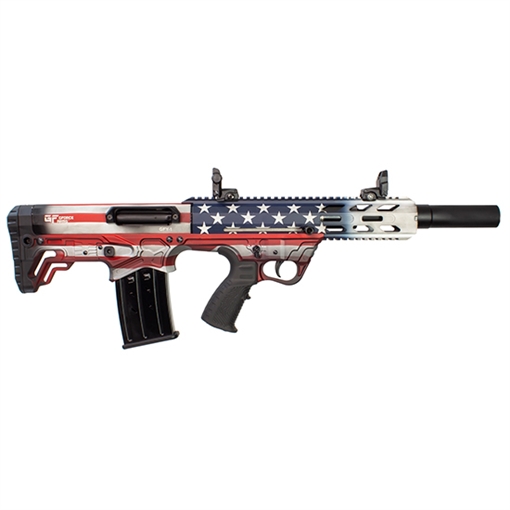 Gforce Arms GFY-1 USA 12 Gauge Semi-Auto 3" 5+1 18.50" Black Threaded Barrel, American Flag Aluminum Receiver w/Picatinny Rail, American Flag Bullpup Polymer Stock, Black Polymer Grip GFY1USA
