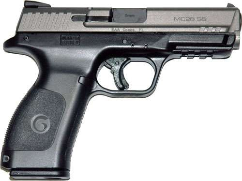 EAA Girsan MC28SA 9mm, 4.25" Barrel, Adjustable Sights, SS / Black, 15rd