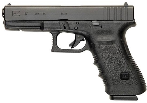 Glock G17 Gen3 Full Size Frame 9mm Luger 17+1 4.48" Black Steel Barrel, Matte Black Serrated Steel Slide, Black Polymer Frame w/Picatinny Rail, Black Texture Finger Groove Grip, USA Made UI1750203