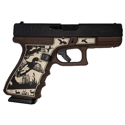 Glock 19 Gen 3 Custom "Mallard Duck Hunter" Compact Handgun 9mm Luger 15rd Magazines (2) 4.02" Barrel Brown Cerakote USA UI1950203 MODDKBR
