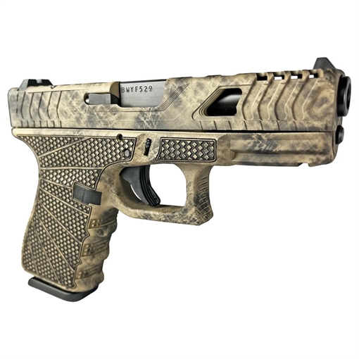 Glock 19 Gen 3 Custom "Method Cut Slide/Marble Chainmail Stipple" Compact Handgun 9mm Luger 15/rd Magazines (2) 4.02" Barrel USA UI1950203 MODMBCM