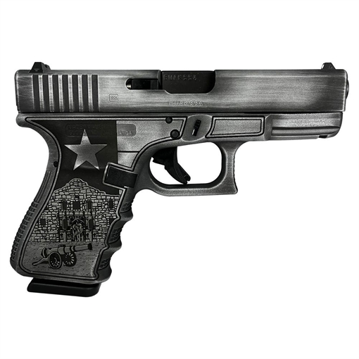Glock 19 Gen 3 Custom "Texas Silver" Compact Handgun 9mm Luger 15rd Magazines (2) 4.02" Barrel USA UI1950203 MODTXS