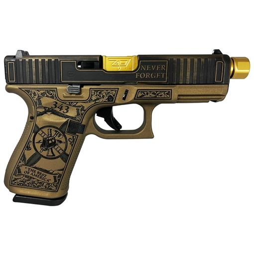 Glock 19 Gen 5 Custom "9/11 Tribute" Handgun 9mm Luger 15rd Magazines (3) 4.6" Threaded Barrel Austria PA195S203 MOD911T