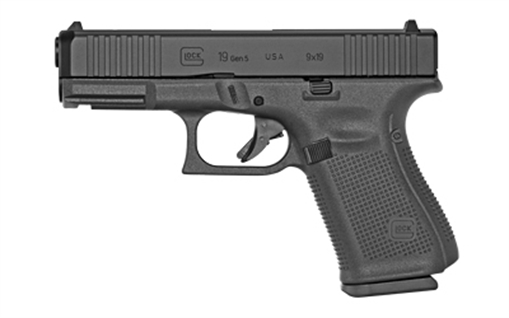 GLOCK 19 Gne5, Rebuilt, Semi-automatic, Striker Fired, Compact, 9MM, 4.02" Barrel, Black, Interchangeable, 15Rd, 3 Mags, Fixed Sights, Polymer, Matte UR19555FS