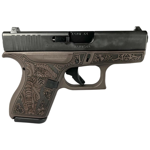 Glock 42 Custom "Elephant Engraved Vortex Bronze Frame" Subcompact Handgun .380 ACP 6/rd Magazines (2) 3.25" Barrel USA UI4250201 MODELEVTB