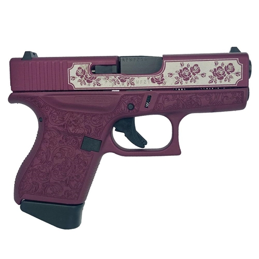 Glock 43 "Black Cherry Roses vs Paisley" Subcompact Handgun 9mm Luger 6/rd Magazines (2) 3.41" Barrel USA UI4350201 MODBCP