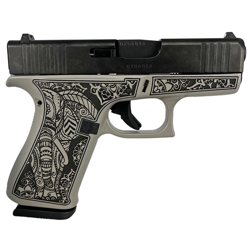 Glock 43x Custom "Gray Steel Elephant Engraved" Subcompact Handgun 9mm Luger 10/rd Magazines (2) 3.41" Barrel Austria PX4350201 MODELEGRS