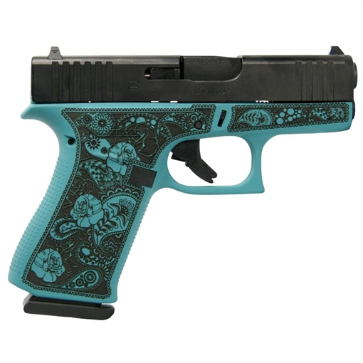 Glock 43x Custom "Robin's Egg Blue & Paisley" Subcompact Handgun 9mm Luger 10rd Magazines (2) 3.41" Barrel USA UX4350201 MODGRFP