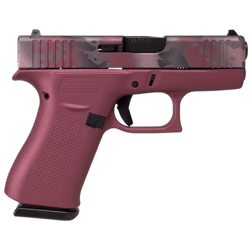 Glock 43X "Dark Pink Frame/Camo Slide" Handgun 9mm Luger 10/rd Magazines (2) 3.41" Barrel Austria PX4350201 MODPICA