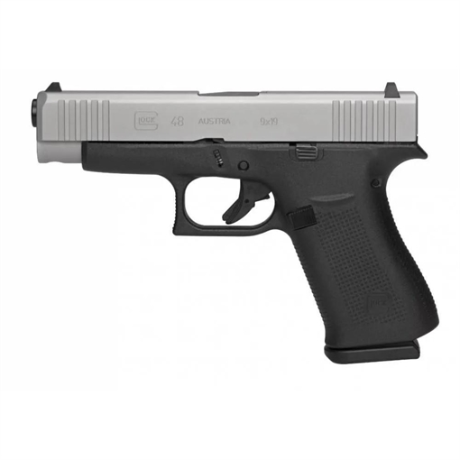 Glock 48 Compact Handgun 9mm Luger 10/rd Magazines (2) 4.17" Barrel Black Frame Silver Slide USA REBUILT UR48509SL