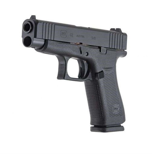 Glock 48 Compact Handgun 9mm Luger 10/rd Magazines (2) 4.17" Barrel Black Night Sights 5.5lb Trigger LE USA UA4850302AB